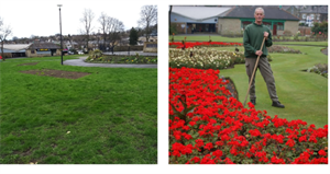 Cleckheaton Memorial park in 2009 (right) and this winter (left)